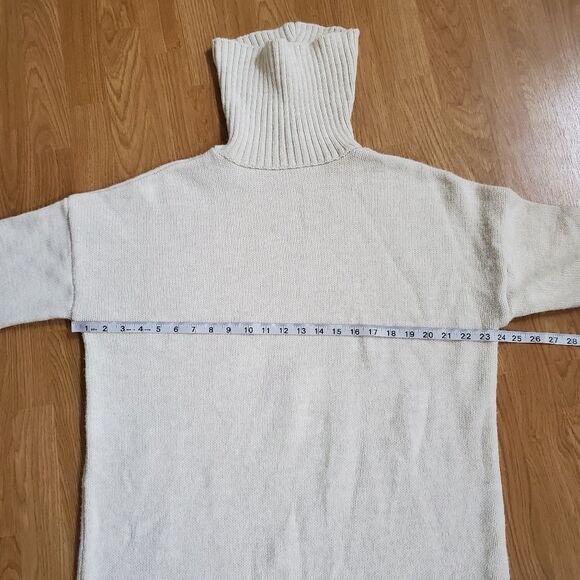 Topshop Turtleneck Sweater Dress Tunic - size 6 in Oat - Picture 12 of 16